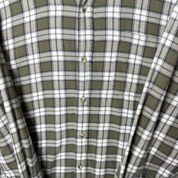 Bass Pro Shop Mens 100% Cotton Green Long Sleeve Button Down Flannel size 2XL - Picture 8 of 14